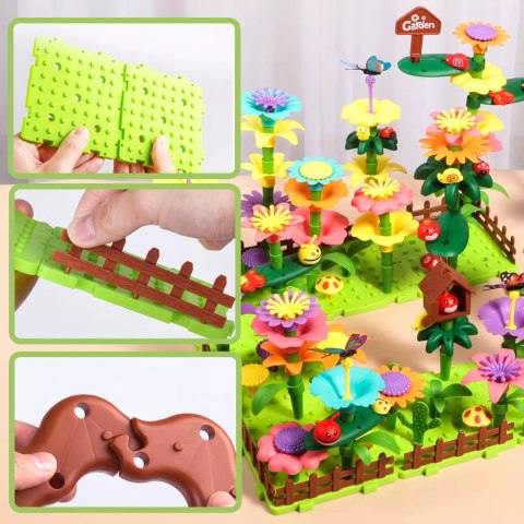 Klocki Konstrukcyjne Ogród Kwiatki 272 el. Zestaw Kreatywny