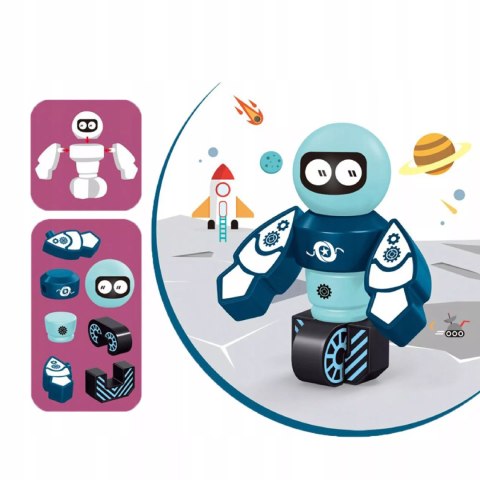Klocki magnetyczne dla dzieci roboty 21 elementów kosmiczna zabawa