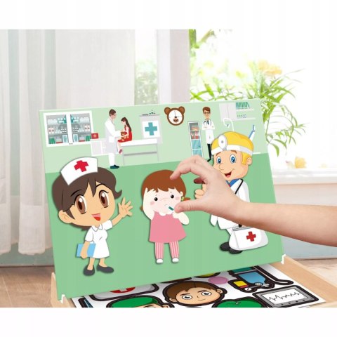 Tablica suchościeralna magnetyczna układanka lekarz doktor edukacyjna