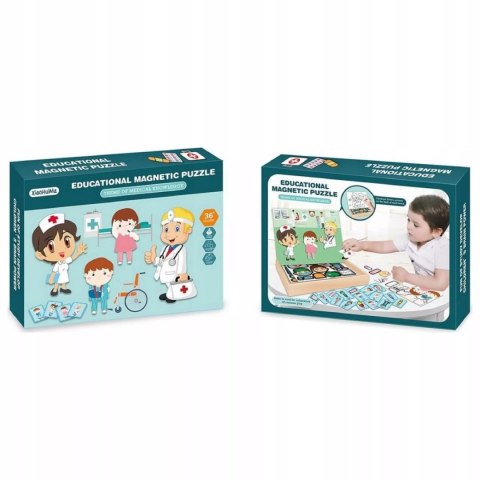 Tablica suchościeralna magnetyczna układanka lekarz doktor edukacyjna
