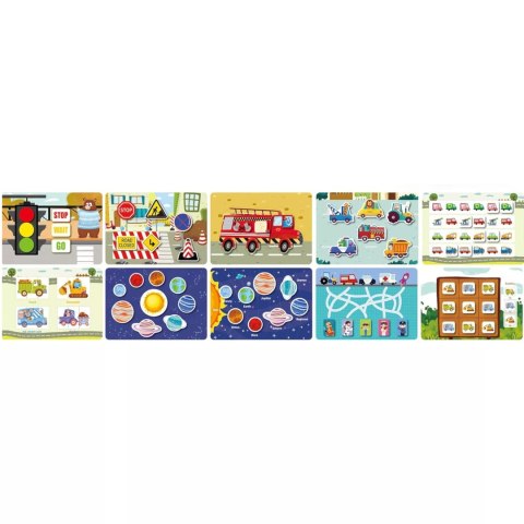 Cicha Książeczka Montessori Pojazdy na rzepy DIY Edukacyjna dla dzieci