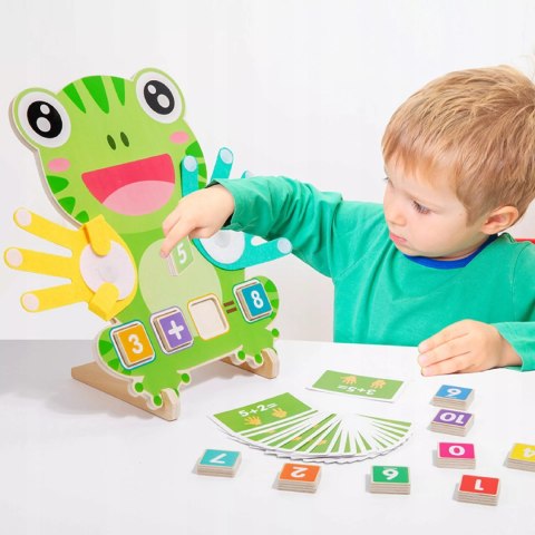 Drewniana Żabka Montessori do Nauki Liczenia Nauka przez Zabawę dla dzieci