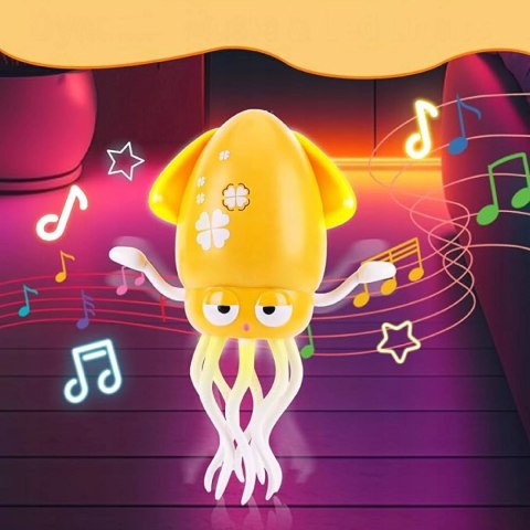 Interaktywna Kałamarnica Tańcząca USB - dla dzieci z Muzyką i LED + Wędka