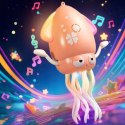 Tańcząca kałamarnica USB - Zabawka Interaktywna z Muzyką i LED + Wędka
