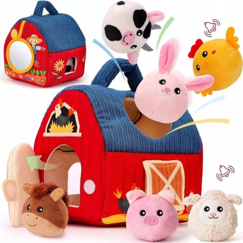 Zestaw Montessori 7w1 Farma Sensoryczna Domek 6-12 m+ dla dzieci