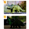 Dinozaur Interaktywny Triceratops Chodzący, Świecący, dla Dzieci Zielony