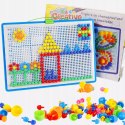 Puzzle pinezki grzybki kreatywna układanka 3+ walizka