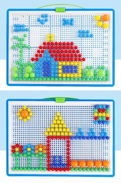 Puzzle pinezki grzybki kreatywna układanka 3+ walizka