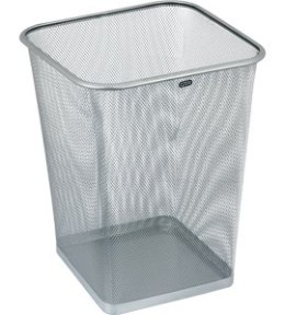 Kosz na papier kwadratowy 18l GR-017, srebrny siatka GRAND 120-1460