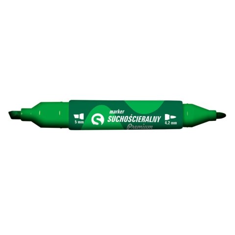 Marker suchościeralny dwustronny KM504-Z2 zielony 5mm/4.2mm TETIS