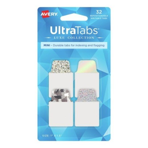 Zakładki indeksujące Ultra Tabs 25,4 x 38,1 mm, holograficzne zakładki indeksujące 32 szt., Avery 74178