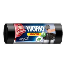 ANNA ZARADNA Worki 35l na śmieci mocne HDPE, czarne (20 szt.) WNS2207/80SH
