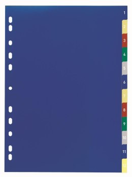 Przekładki PP A4, kolorowe indeksy, 1-12 Pięciokolorowy 675027 DURABLE