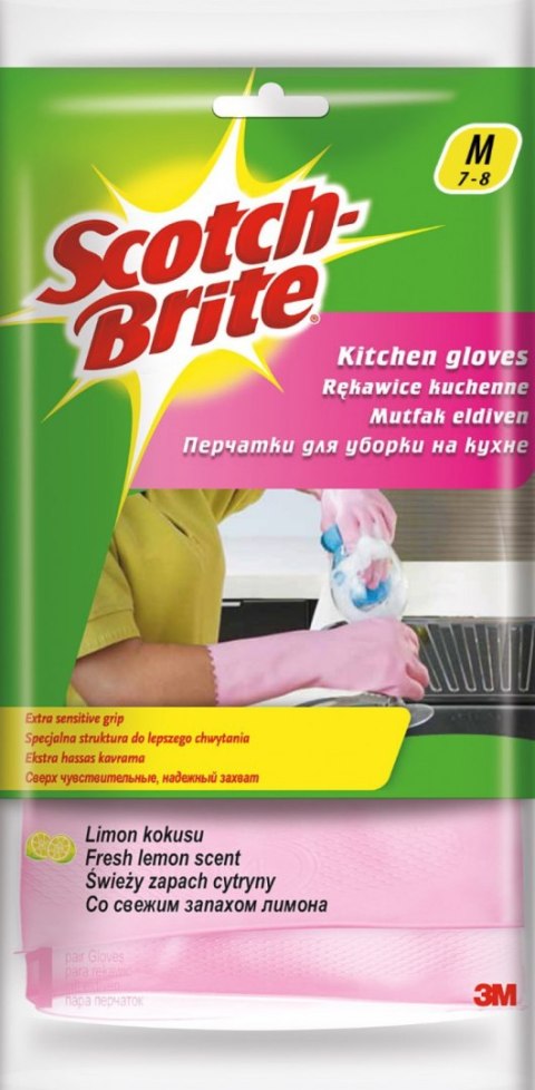 Rękawice SCOTCH BRITE_ Kuchenne, rozm. M, różowe