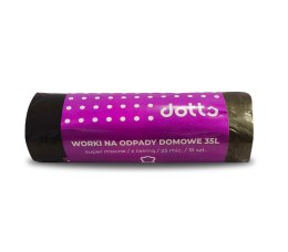 Worki na śmieci z taśmą 35l 15szt. DOTTS super mocne (LDPE) 25mic czarne