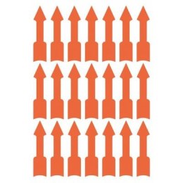 Etykiety informacyjne strzałki 39 x 9 mm, czerwone neonowe kolory, naklejki z trwałym klejem, etykiety do oznaczania 63 etyk. / 