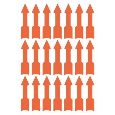 Etykiety informacyjne strzałki 39 x 9 mm, czerwone neonowe kolory, naklejki z trwałym klejem, etykiety do oznaczania 63 etyk. / 