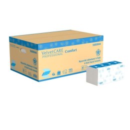 Ręczniki składane celuloza, 2 warstwy, biały, V-Fold 3000 listków (20szt) VELVET PROFESSIONAL Comfort 5600044 (ZZ)