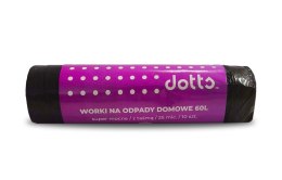 Worki na śmieci z taśmą 60l 10szt. DOTTS super mocne (LDPE) 25mic czarne