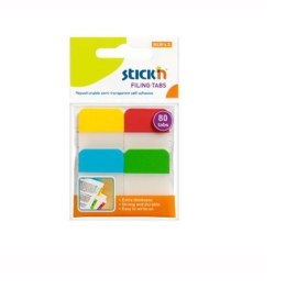 Przekładki indeksujące przeźroczyste 38x25mm 4 kolory STICK N 21607