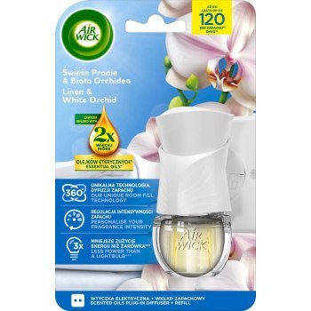 AIR WICK odświeżacz Elektryczny komplet 19ml Świeże Pranie & Biała Orchidea 18130