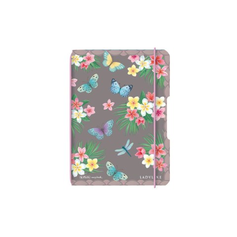 Notatnik_w kratkę A6 60 kartek, PP MY.BOOK flex ladylike butterflies HERLITZ 50044313