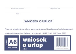 Wniosek o urlop, A6 40 kartek, 10-515-5 DOTTS