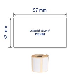 Etykiety na rolce, etykiety foliowe 32 x 57 mm, etykiety do termodruku, białe etykiety wodoodporne, etykiety na znaki BHP, 400 e