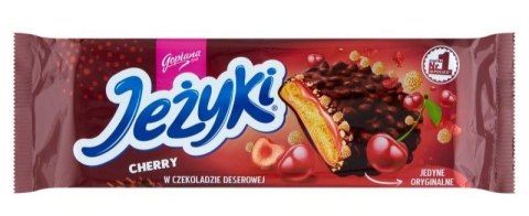 Ciastka JEŻYKI Dark Cherry 140g w czekoladzie deserowej