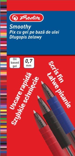 Długopis żelowy SMOOTHY 0,7 mm niebieski 400197867 Herlitz