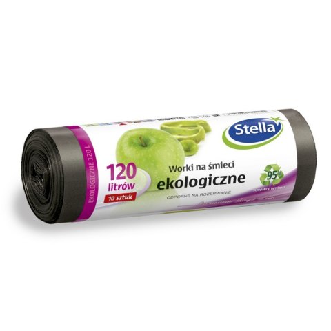 STELLA Worki 120l na śmieci ekologiczne (10 szt.) z taśmą LDPE 36356