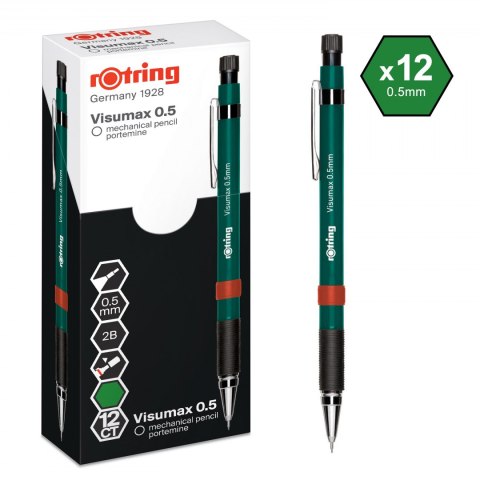 Ołówek_automatyczny 2B 0,5mm zielony VISUMAX ROTRING, 2089104