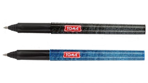 (WYCOFANE) Pióro kulkowe na naboje TO-500 JEANS FOLIO/BLACK BLUE TOMA (X)