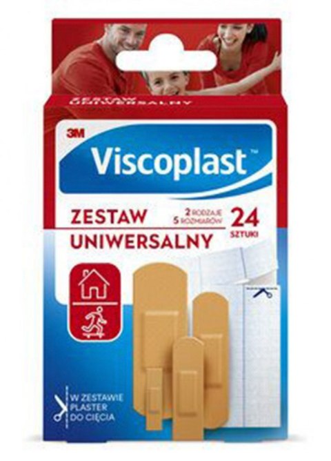 Zestaw plastrów VISCOPLAST, 24szt., 3rodzaje/5rozmiarów UNIWERSALNE YP201111603