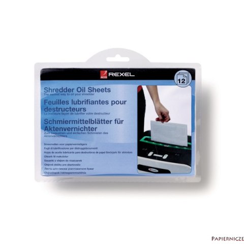 Arkusze Rexel do oliwienia ostrzy niszczarek , 12 szt. 2101948