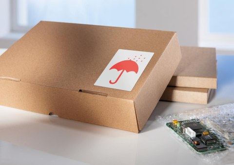 (WYCOFANE) Etykiety Chronić przed wilgocią 7252 74 x 100 Ostrzegawcze etykiety wysyłkowe Avery Zweckform w dyspenserze 200 etyk.