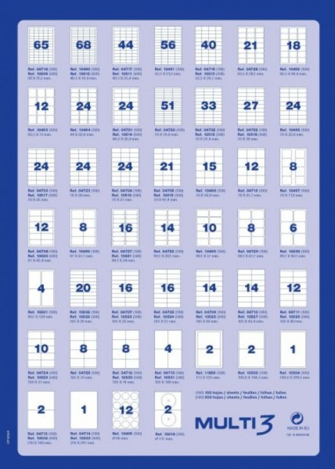 ETYKIETY UNIWERSALNE MULTI 3, 99,1X93,1MM, ZAOKRĄGLONE, BIAŁE