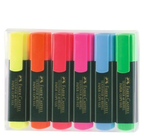 Zakreślacz_TEXTLINER 48, 6 kolorów, etui, FABER-CASTELL 154806 FC