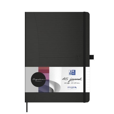 Notatnik_OXFORD SIGNATURE A5 96k 90g czarny, kropki, 100735232