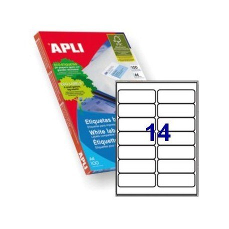 Etykiety 02409 64x33.9mm 24et./ark. zaokrąglone (100 arkuszy) APLI A4