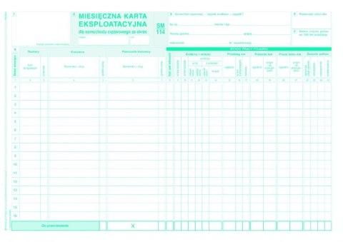 803-1 Miesięczna kart.eksplat* MKE MICHALCZYK I PROK (X)