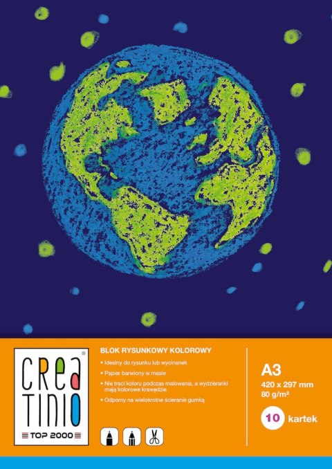 Blok rysunkowy A3 10k 80g CREATINIO kolorowy TOP 2000 400079848 Top 2000