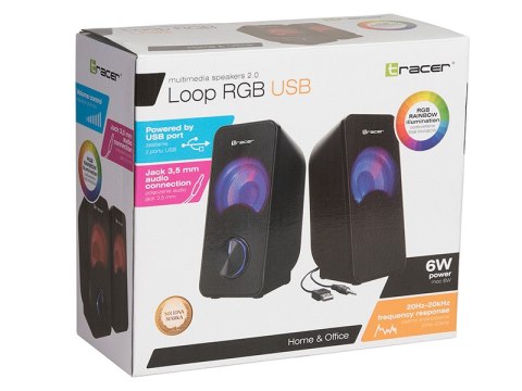 Głośniki 2.0 LOOP RGB USB 6W TRAGLO46366 TRACER
