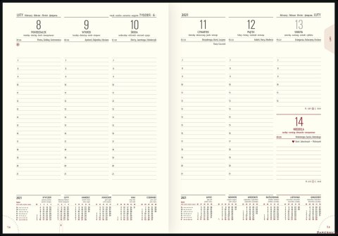 Kalendarz A4 CLASSIC tydzień na 2 stronach C1-06 niebieski 2021 TELEGRAPH