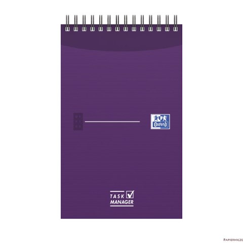 Blok notatnikowy OXFORD TASK MANAGER A5, 70kartek, spirala u góry, 400055727 (X)