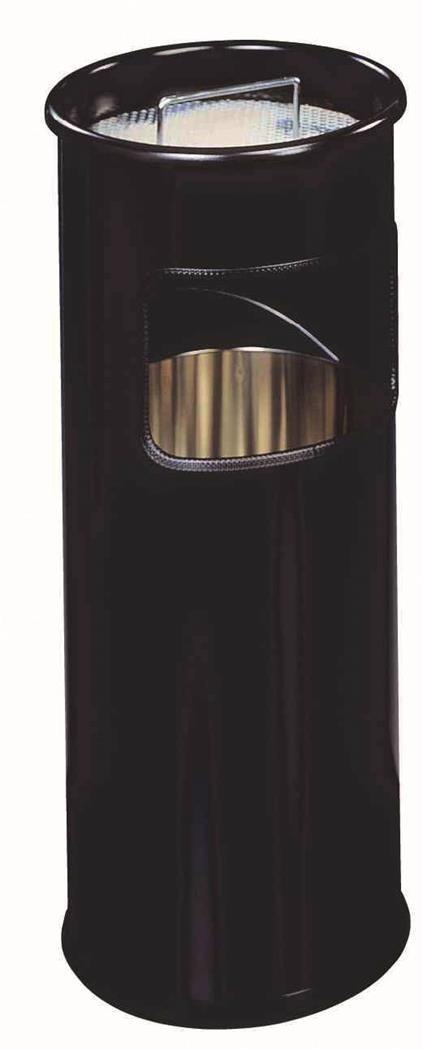 Kosz na śmieci 17l DURABLE z popielnicą czarny metalowy okrągły 3330-01