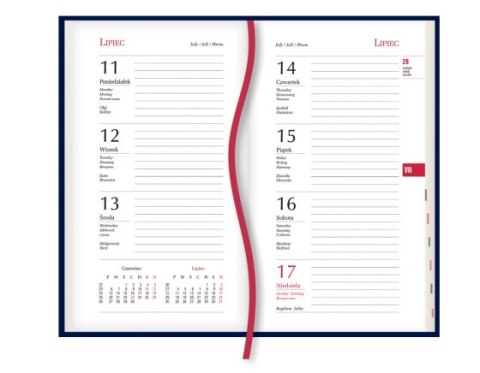 Terminarz Kieszonkowy 90x165mm 2026 - niebieski Michalczyk i Prokop T-231V-N kalendarz 1 tydzień na 2 stronach