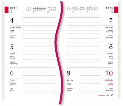 Terminarz Koliber 75x130mm 2026 - fioletowy Michalczyk i Prokop T-320-06 KALENDARZ tydzień na 2 stronach