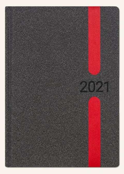 Kalendarz A-4 MAX książkowy (L1), 13 - grafit melange / wstawki 2023 TELEGRAPH