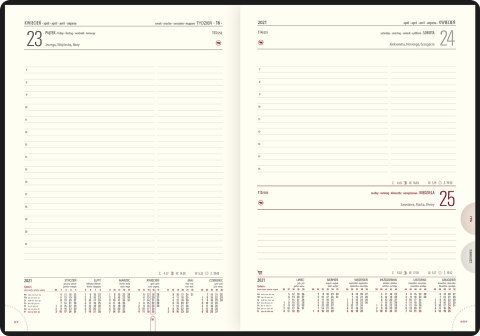 Kalendarz A-4 MAX książkowy (L1), 13 - grafit melange / wstawki 2023 TELEGRAPH